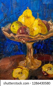 Painting the artist's canvas  still life  Fruit apples   pears in vase painting drawing an arrangement objects  typically including fruit   flowers   objects contrasting and these