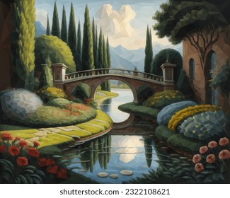 A painting bridge over