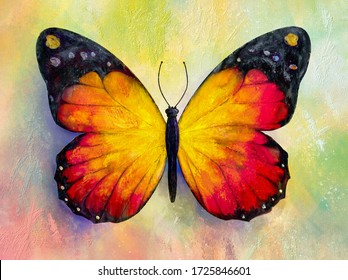 Painting of bright butterfly over grunge background - Powered by Shutterstock