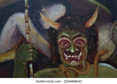     Painting   Halloween    Oil Color   Devil   , Hell , Satan , Ghost , Phantom                          