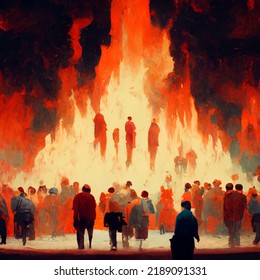 A Painting Of Hell An Illustration Of Suffering And Eternal Damnation