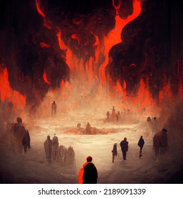 A Painting Of Hell An Illustration Of Suffering And Eternal Damnation