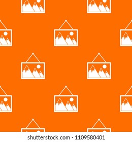 Painting with nature pattern repeat seamless in orange color for any design. geometric illustration