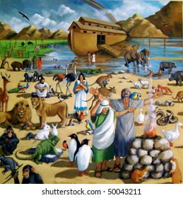 Painting Of Noah And The Ark After The Flood