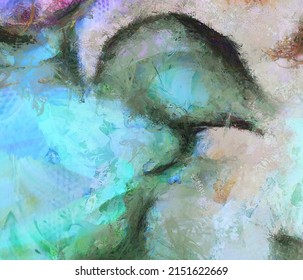 Painting on canvas. Abstract background in pastel colors. 3D rendering