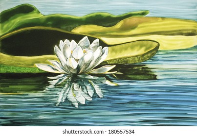 Painting Of Water Lily