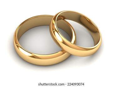 Pair Gold Wedding Rings Stock Illustration 224093119 