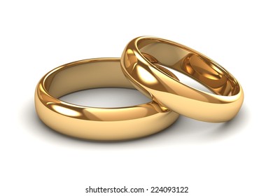 Pair Gold Wedding Rings Stock Illustration 224093119 | Shutterstock