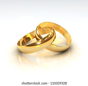 Pair Golden Wedding Rings On White Stock Illustration 110329328 ...