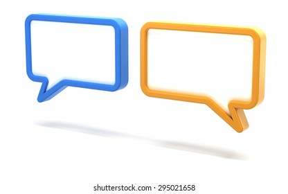 Pair Speech Bubbles 3d Render White Stock Illustration 295021658 ...