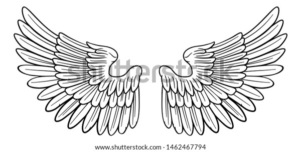 A pair of wings possibly belonging to an angel or eagle or other bird