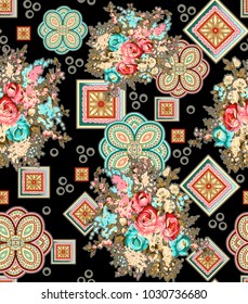 Damblus Paisley Blommönster Lätt Bomull main image 0