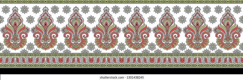 Paisley Indian Sari Border Design
