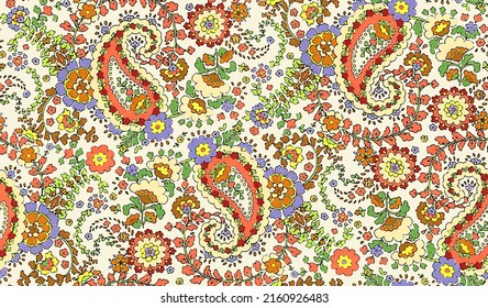 Paisley Ornament. Abstract Seamless Pattern.