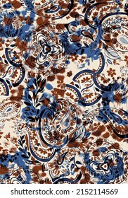 Paisley Pattern Is An Ornamental Textile Design Using A Teardrop Shaped Elegant Motif With A Curved Upper End. For Fashion Fabric