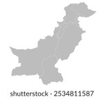 Pakistan administrative map. province map of Pakistan, blank Map, empty map of Pakistan. pak, pk 