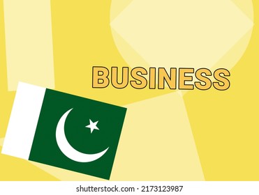 Pakistan Business. State Flag On A Colorful Background.  Islamabad  And Pakistan Business Concept. Metaphor Commerce And Business In PAK. Abstract Geometric Style, 3d Image