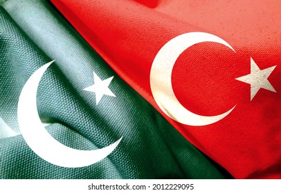 Pakistan Flag And Turkish Flag, 3d Illustration 