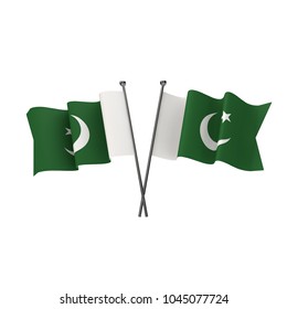 Pakistan Flags Crossed Isolated On White Stock Illustration 1045077724 ...