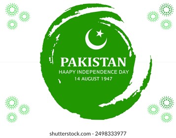 PAKISTAN HAPPY INDEPENDENCE DAY 14 AUGUST 1947 TEXT DESIGN ILLUSTRATION ON WHITE  BACKGROUND - Powered by Shutterstock