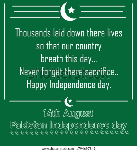 Pakistan Independence Day 14 August Message Stock Illustration ...