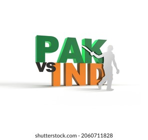 Pakistan Vs India Cricket 3d Rendering Illustration.