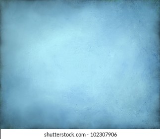 pale abstract blue background with yellow center and soft pastel vintage grunge background texture design on border, light blue paper page, old background announcement or invitation