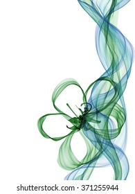 Pale Blue Green Floral Style Smoke Line Ornament Background