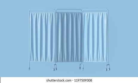 Pale Blue Hospital Privacy Folding Screen 3d Illustration 3d Rendering 	