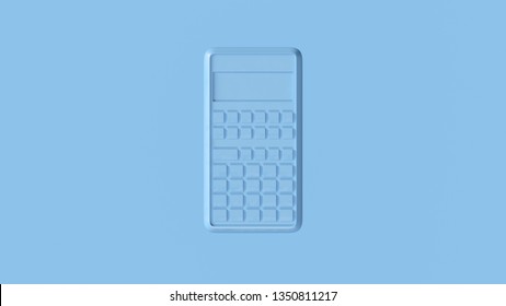 Pale Blue Office Calculator 3d Illustration 3d Render