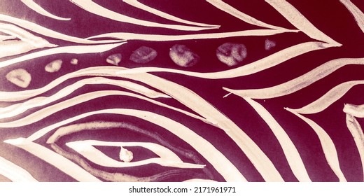 Pale Exotic Print. Rose Gold Animal Print New. Vintage Fur Repeating Pattern. Watercolor Stain. Modern Zebra Stripe Pattern. Animal Skin Tiger.