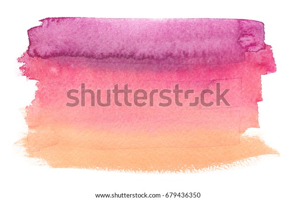 白い背景に水彩で塗られた薄紫から薄いヌードのベージュグラデーション のイラスト素材