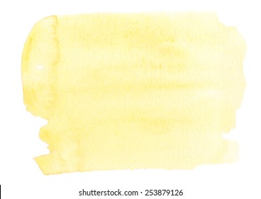Pale Yellow Background Painted In Watercolor On White