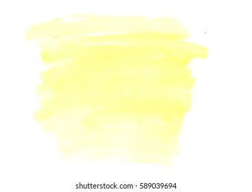 Pale yellow background painted in watercolor on white