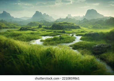 Paleo Landscape, Beautiful Paleoart, Illustration
