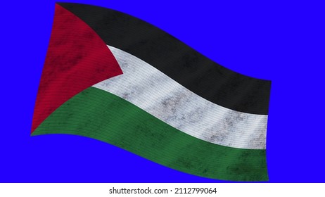 Palestine Wavy Fabric Flag – 3D Illustration