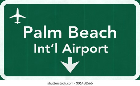 Palm Beach USA International Airport Highway Road Sign 2D Illustration
Texture, Background, Element