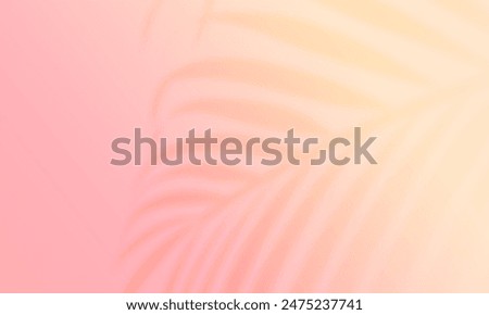 Palm leaf shadow. Summer background with tropical atmosphere.