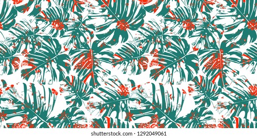 Palm Leafs Include Small Roses   Background Seamless  Modern Pattern For Carpet, Rug, Scarf, Clipboard , Shawl, Summer Wear, Dress, Print, Pattern, Digital,summer, Kaftan, Sarong, Swim, Bikini, Cover 