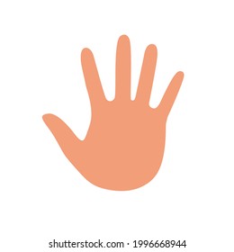 Palm Of The Person, Bitmap Copy Illustration. Imprint Of A Human Hand. Icon.