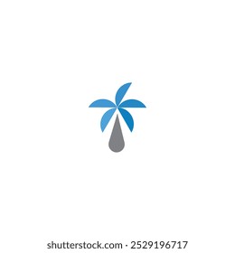 Palm Tree Drop Logo Design: Vibrant and Refreshing on White Background - Powered by Shutterstock