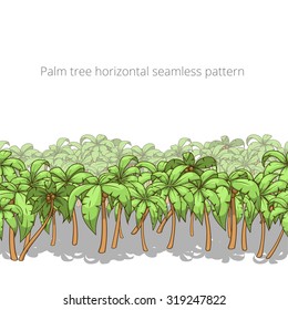 Palm Tree Horizontal Pattern Raster Version Stock Illustration 319247822