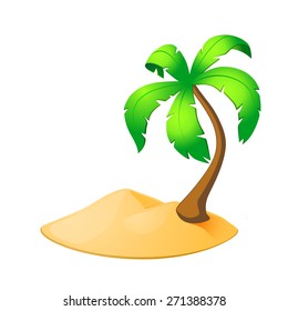 Palm Tree Island Isolated On White Stock Illustration 271388378 ...