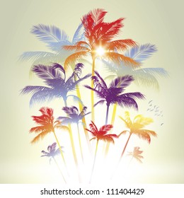 Palm Trees Raster Version Stock Illustration 111404429 | Shutterstock