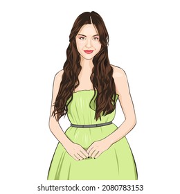 Palu, Indonesia - November 25, 2021 : Female International Singer Olivia Rodrigo Illustration