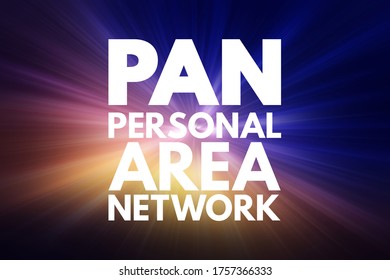 PAN - Personal Area Network Acronym, Technology Concept Background