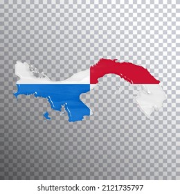 Panama flag and map, Clipping path, 3D illustration