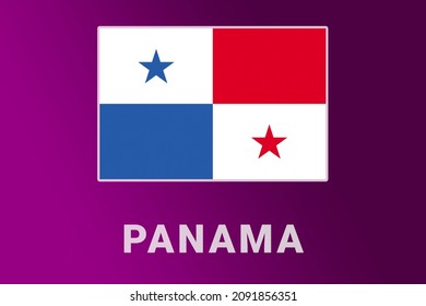 Panama  Flag. PA National Banner. Panama  Patriotism Symbol And Name. Nation Independence Logo PAN. State Banner Of Capital Of  Panama  On Purple.