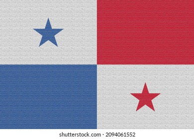 Panama  Flag. PA National Goverment Logo. State Banner Of Capital Of  Panama . Panama  Patriotism Symbol. Nation Independence PAN. Flag With Filter Texturization. 2D Image