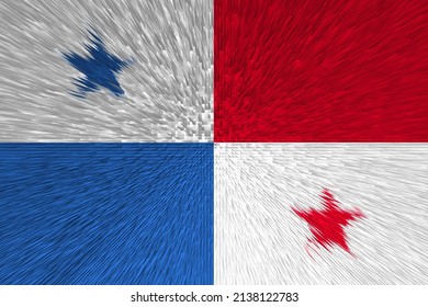 Panama  Flag. PA National Goverment Logo. State Banner Of Capital Of  Panama  City. Panama  Patriotism Symbol. Nation Independence PAN. Flag Styling Extrusion Of Pyramid. 3D Image